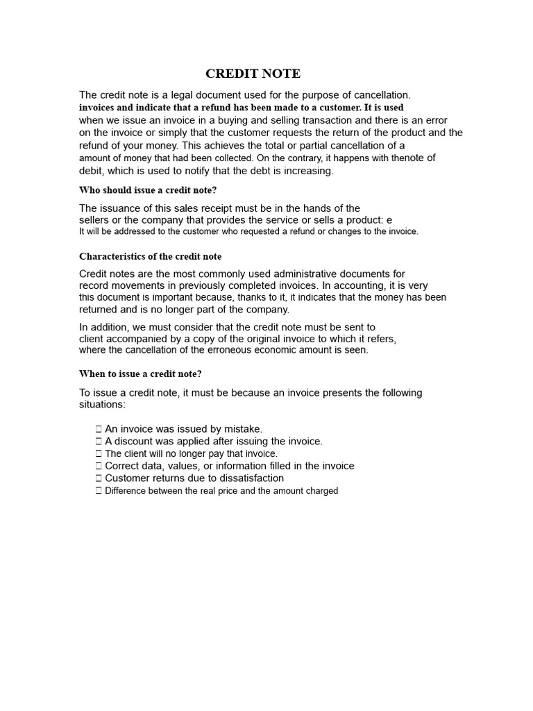 Credit Note | PDF