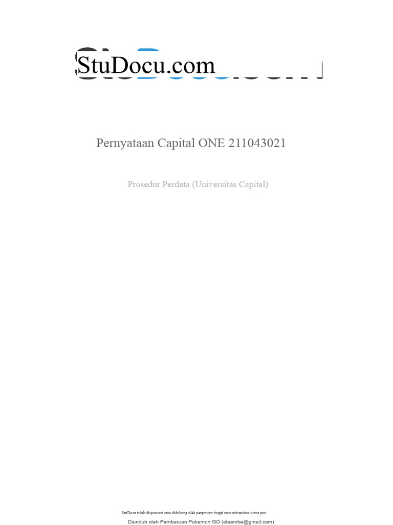 Rincian Transaksi Akun Capital ONE | PDF