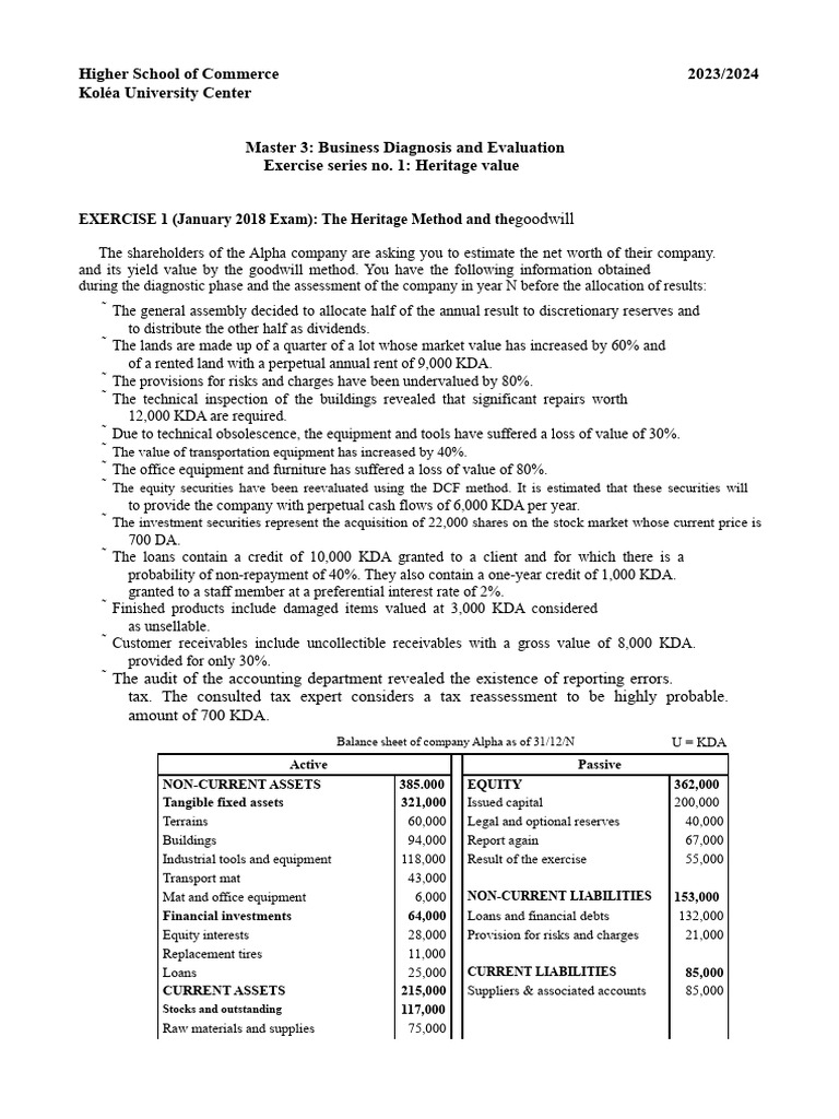 Business Valuation and Goodwill Analysis | PDF | Book Value | Equity ...