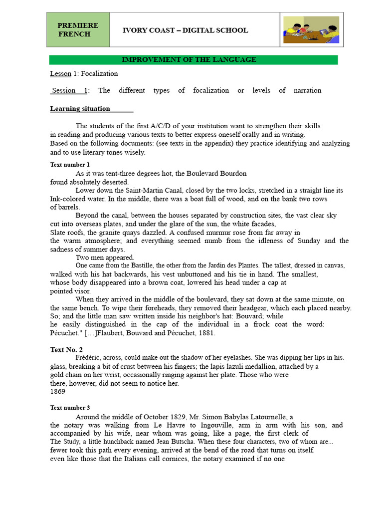 1st Perfec Language S7 Focalization | PDF | Narration