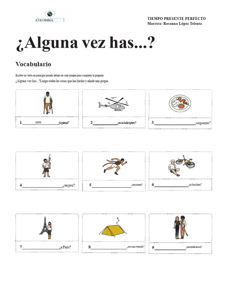 Presente Perfecto ¿Alguna Vez Has... ? | PDF | Lingüística