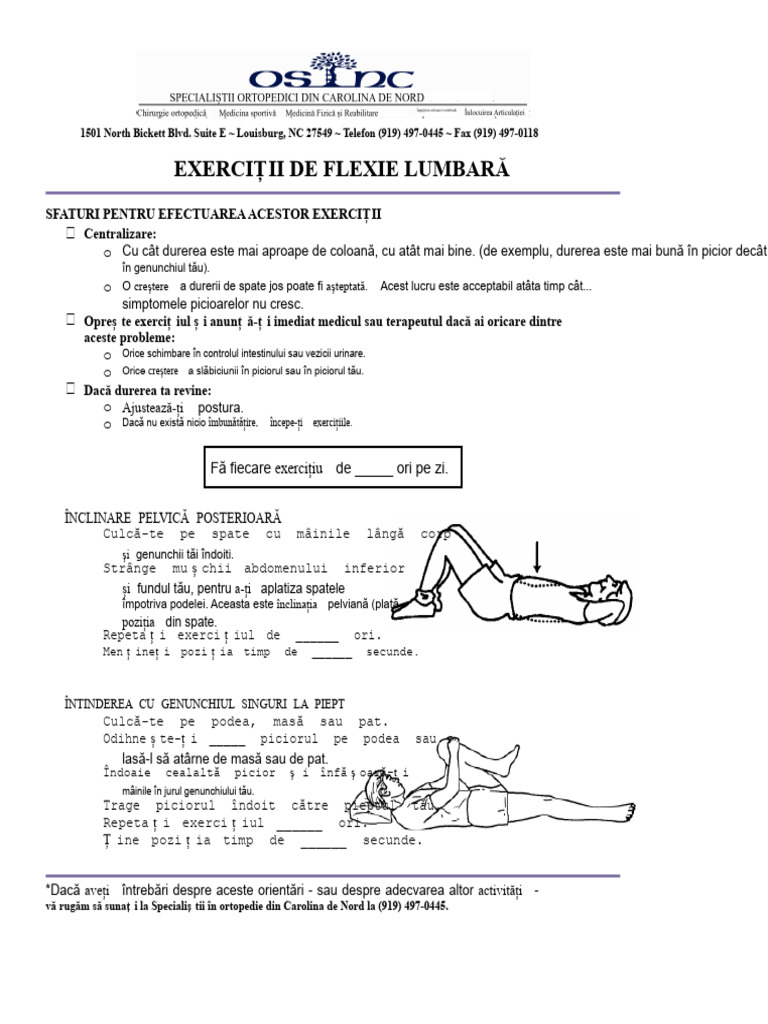 Exerciții de Flexie Lombară | PDF