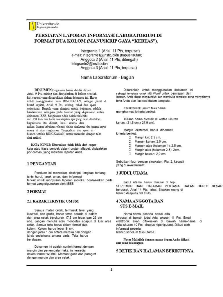 Template Laporan Laboratorium IEEE | PDF