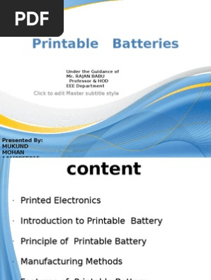 Printable Batteries