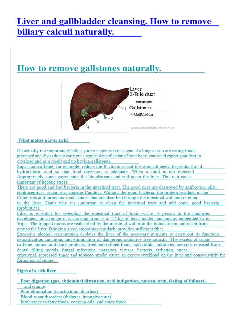 Natural Liver and Gallbladder Cleanse PDF Liver Foods