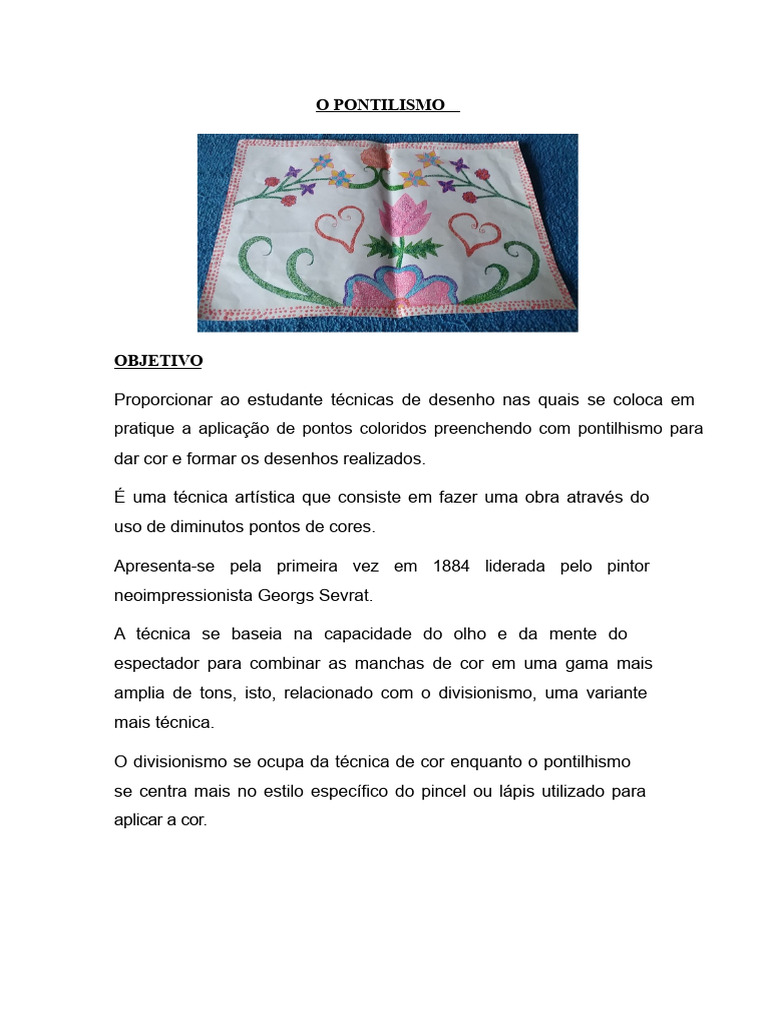 Técnicas de Desenho: Pontilhismo e Mais | PDF | Desenho | Cor