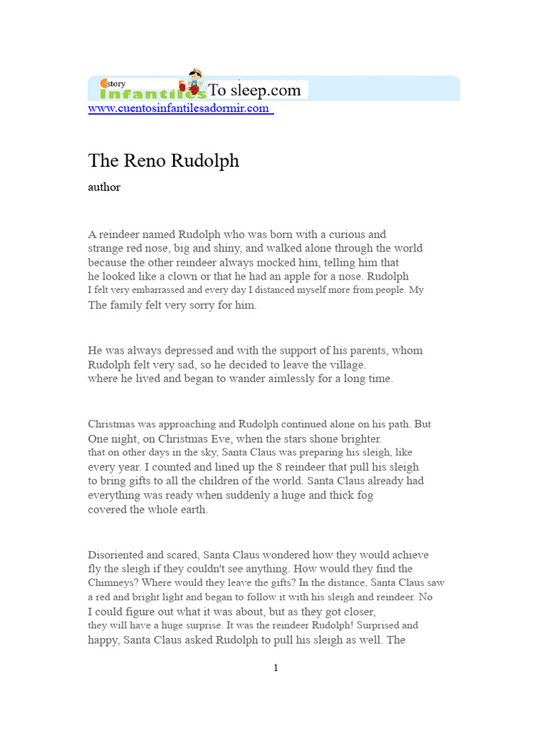 The Story of Rudolph the Red-Nosed Reindeer | PDF