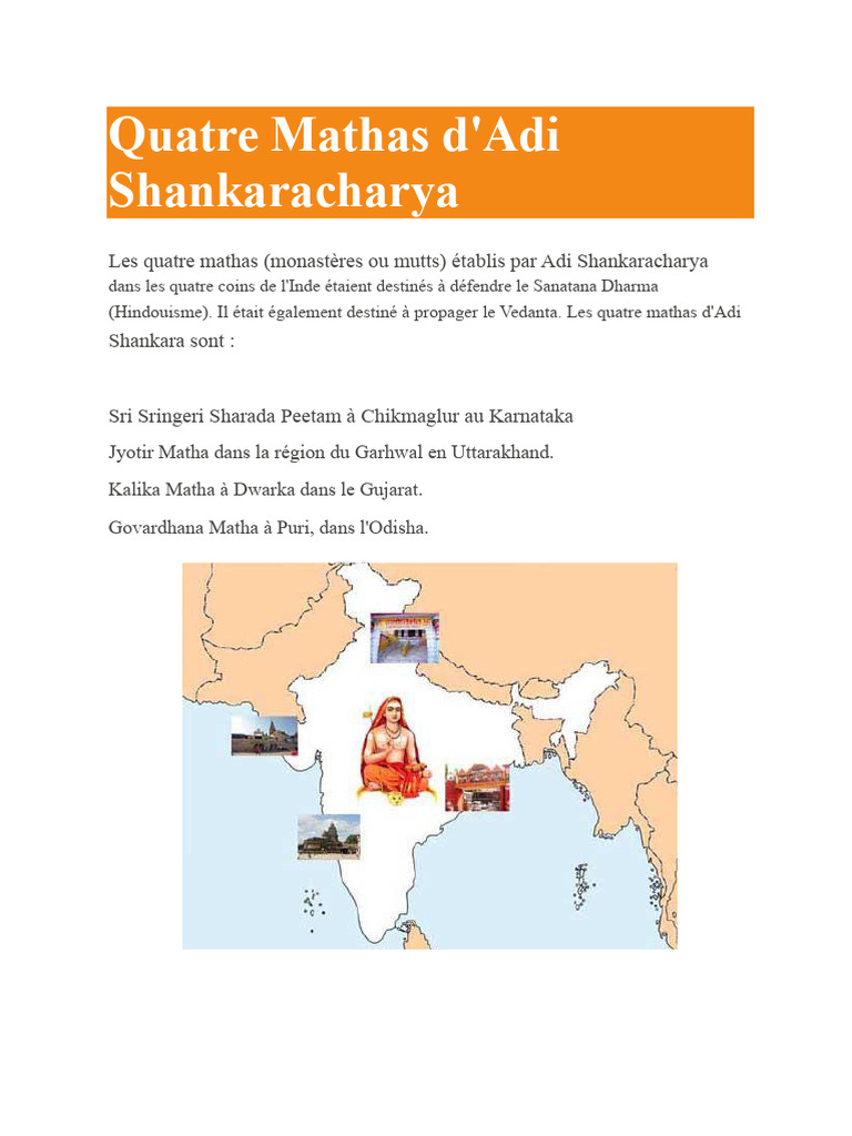 4 Mathas de Sankaracharya | PDF