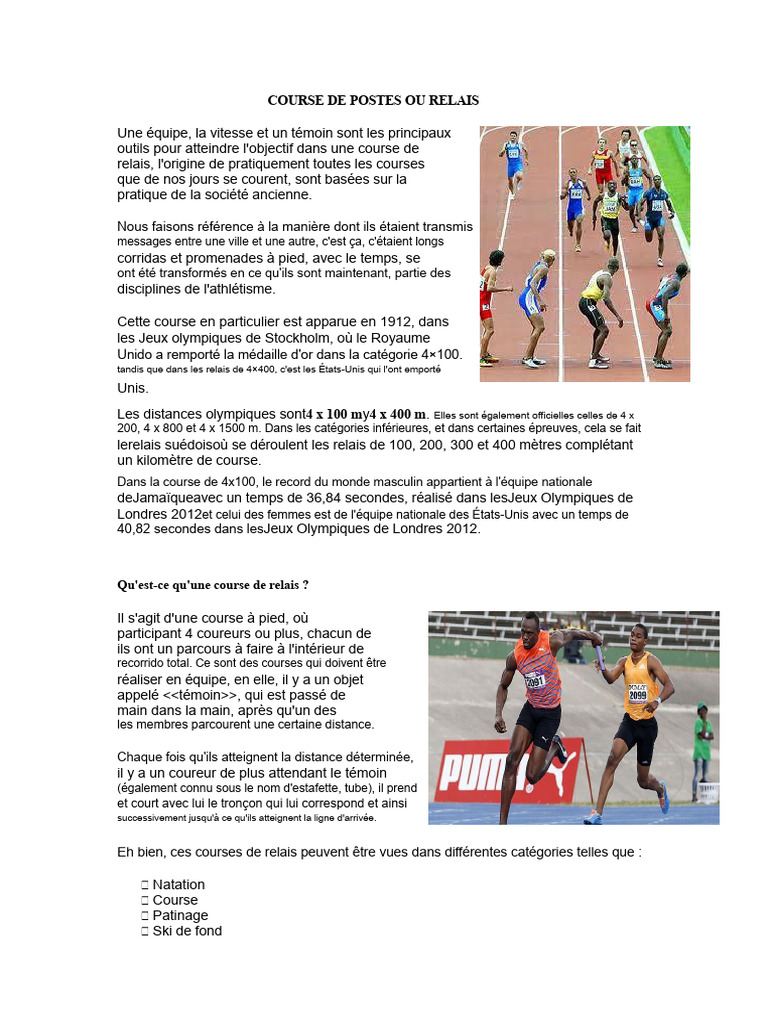 Course de relais : règles et stratégies | PDF