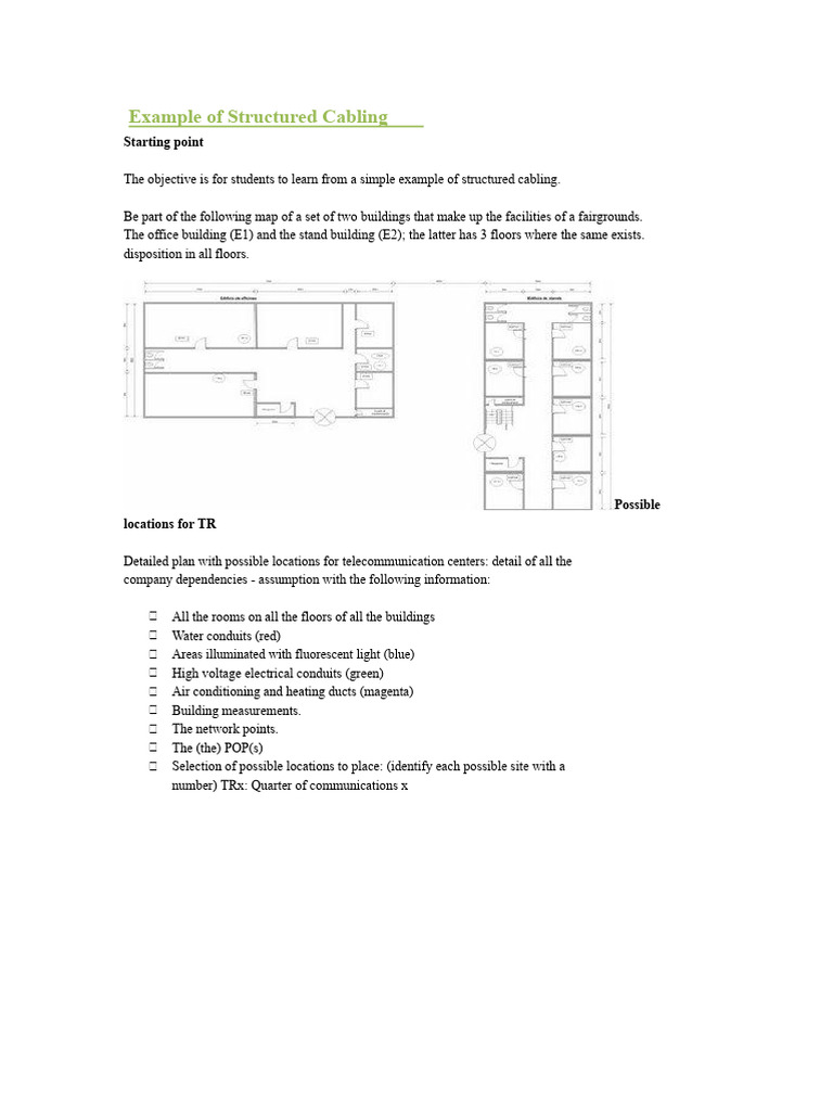 Structured Cabling Example and Standards | PDF | Electrical Connector ...