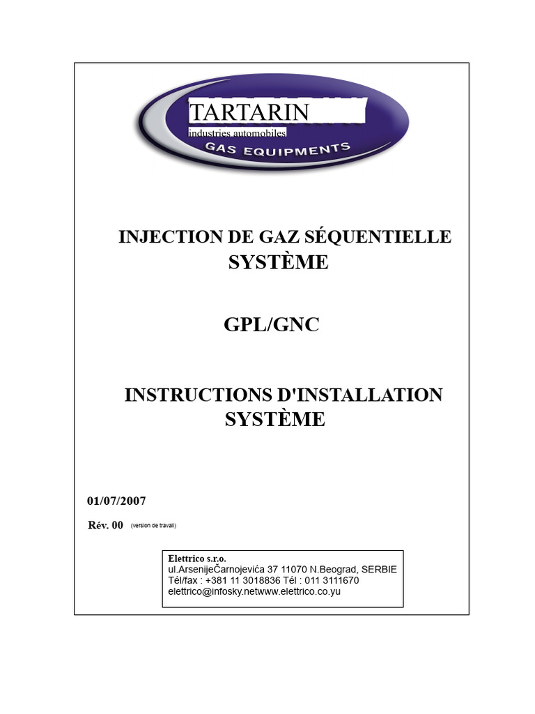 Installation Système Injection Gaz GPL/GNC | PDF | Injection (moteur)