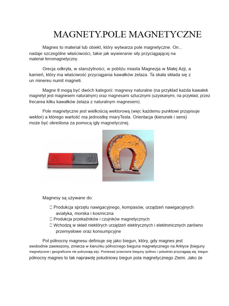 Magnesy. Magnesy polowe | PDF