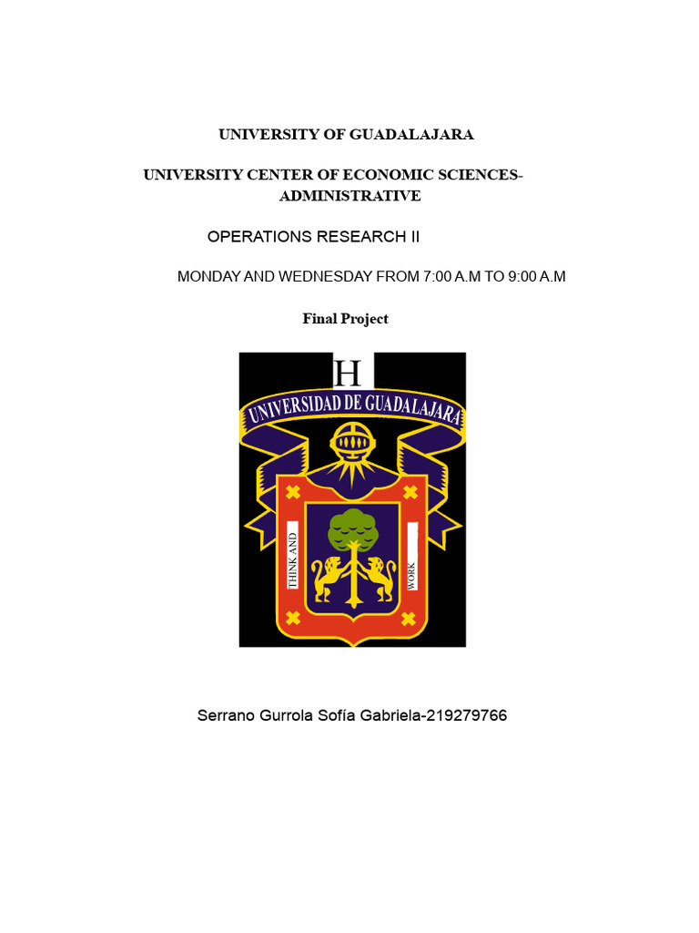 Operations Research II Final Project | PDF | Interest | Recession