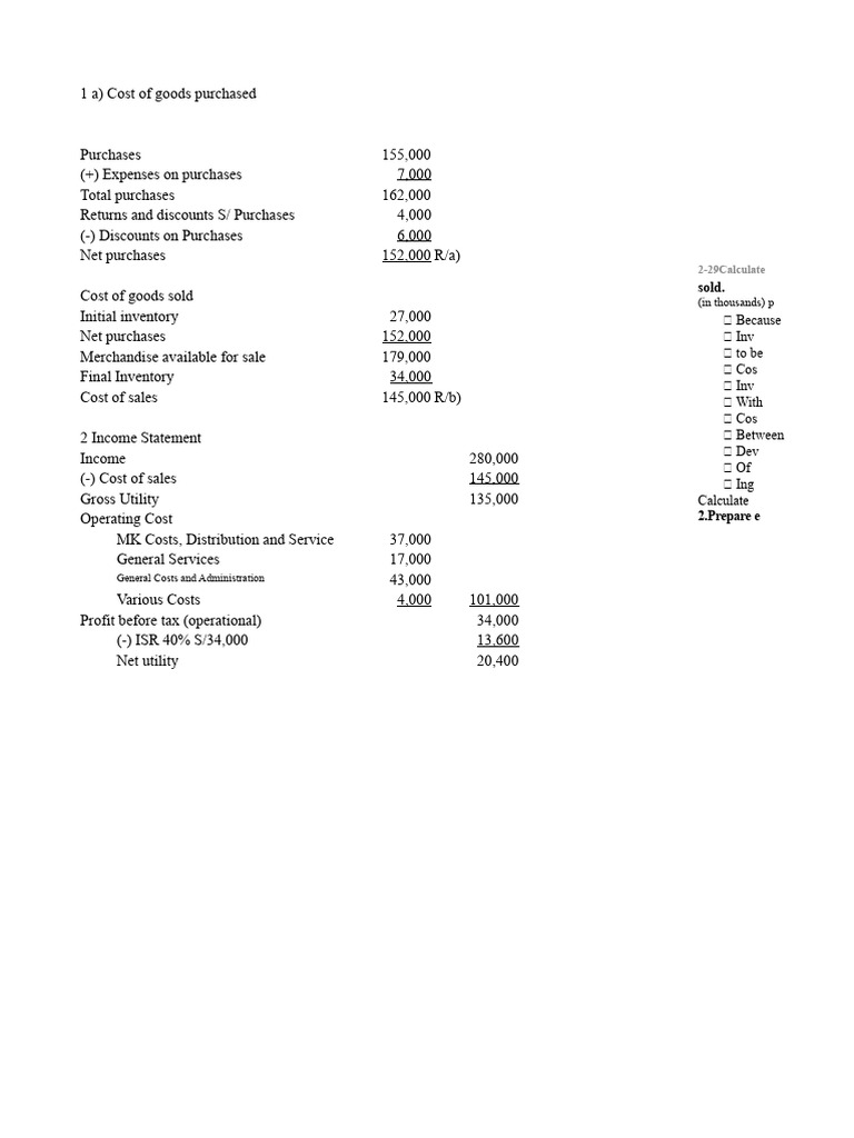 Exercises Costs Inventoryable | PDF | Cost Of Goods Sold | Inventory