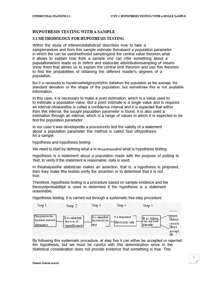 Hypothesis Testing Methodology Guide | PDF | Hypothesis | Type I And ...