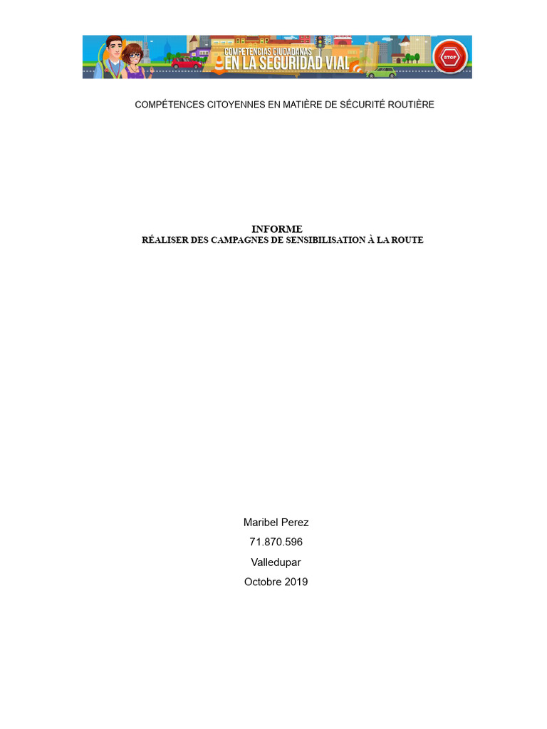 Campagne de Sensibilisation à la Sécurité Routière | PDF | Sécurité ...