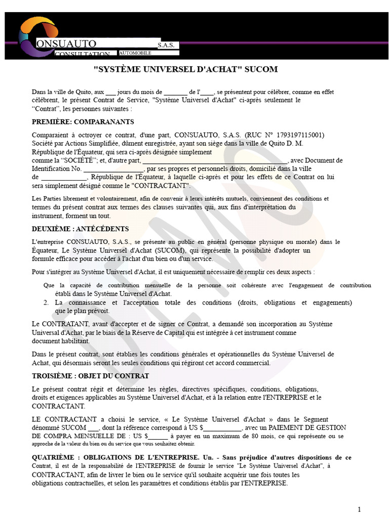 Contrat Système Universel d'Achat SUCOM | PDF | Arbitrage | Business