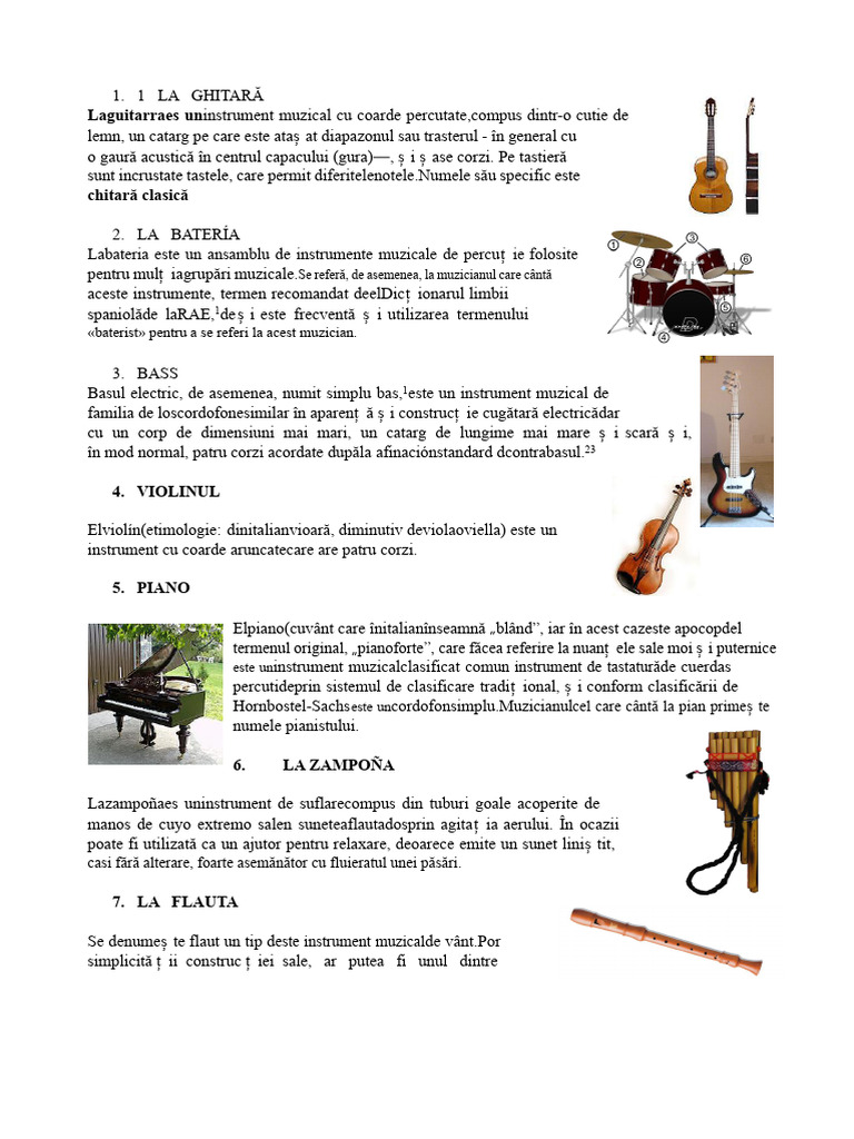 20 Instrumente Muzicale | PDF