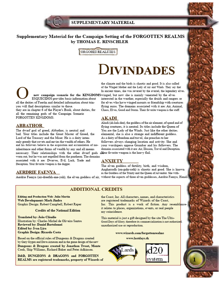 Dwarf Deities in Forgotten Realms | PDF | Dwarf (Dungeons & Dragons ...