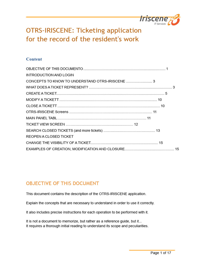 OTRS-IRISCENE User Manual PDF | PDF | Computing