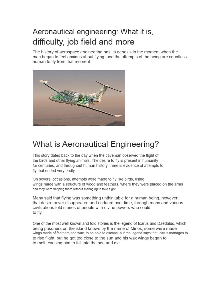 Aeronautical Engineering Overview | PDF | Engineering | Aerospace ...