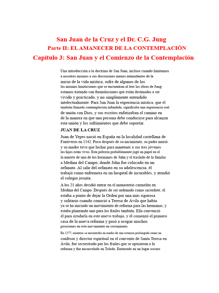 San Juan de La Cruz y El Dr. C.G. Jung | PDF | Juan de la cruz ...