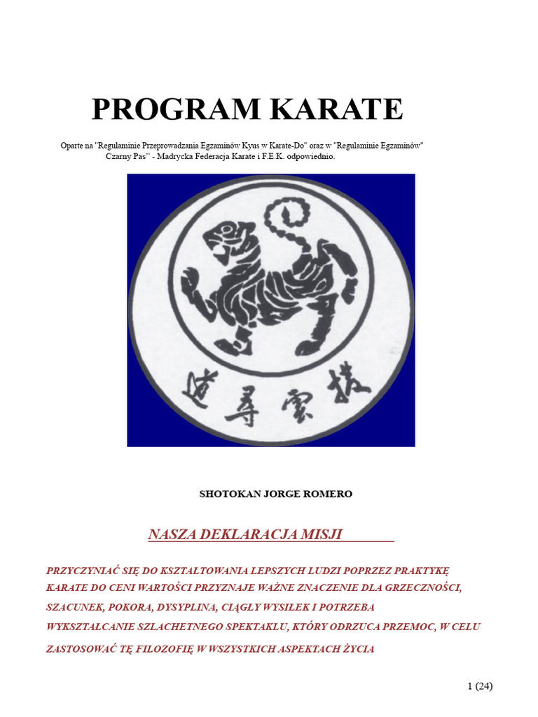 Program - Karate 2021 | PDF