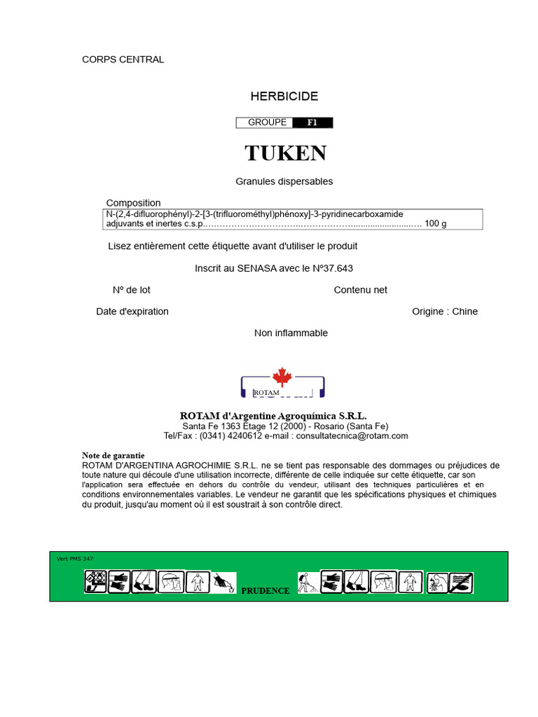 Herbicide Tuken : Précautions et Utilisation | PDF | Herbicide | Adventice