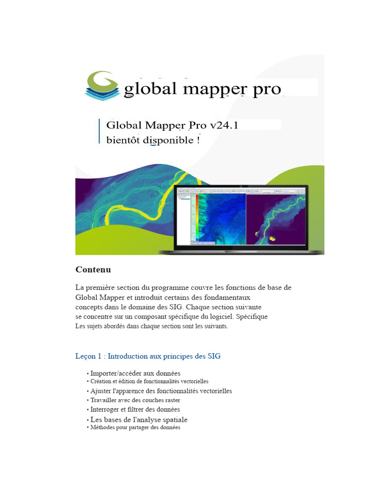 Tutoriel Global Mapper : Concepts SIG | PDF | Système d'information ...