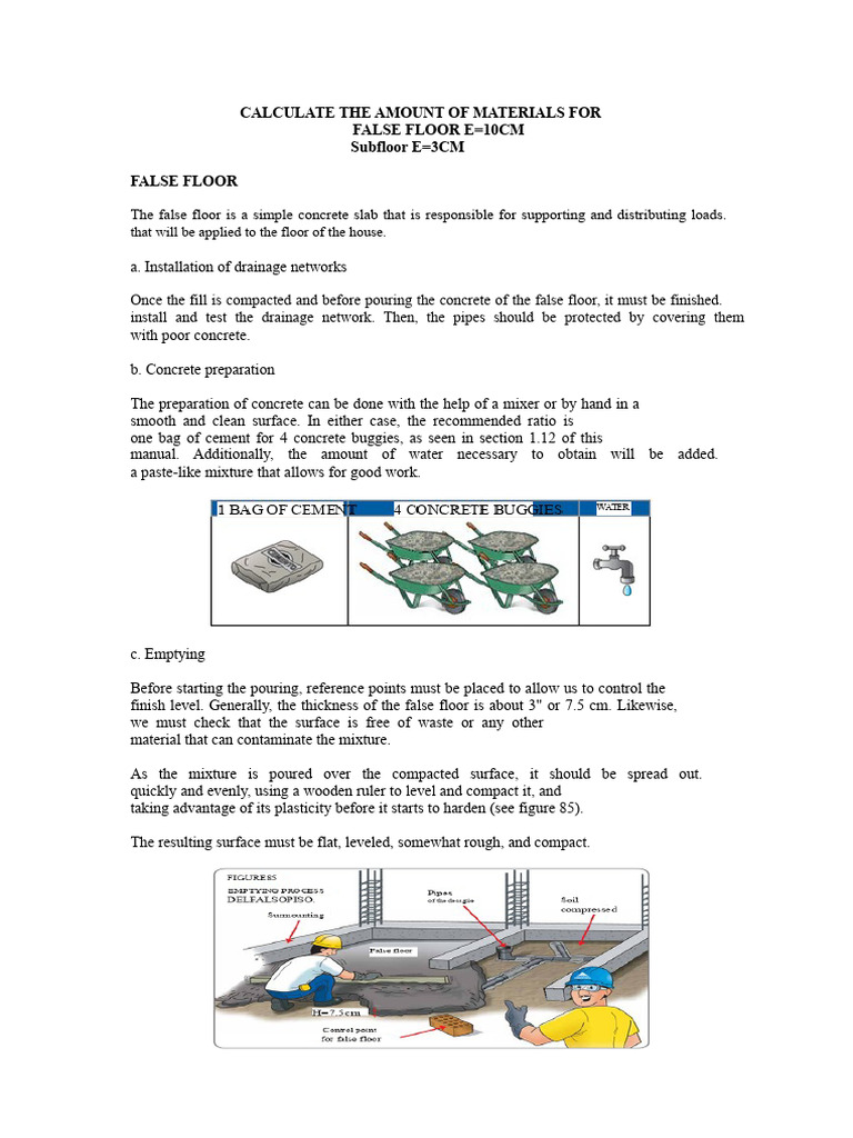 False Floor Material Calculation Guide | PDF | Concrete | Building ...
