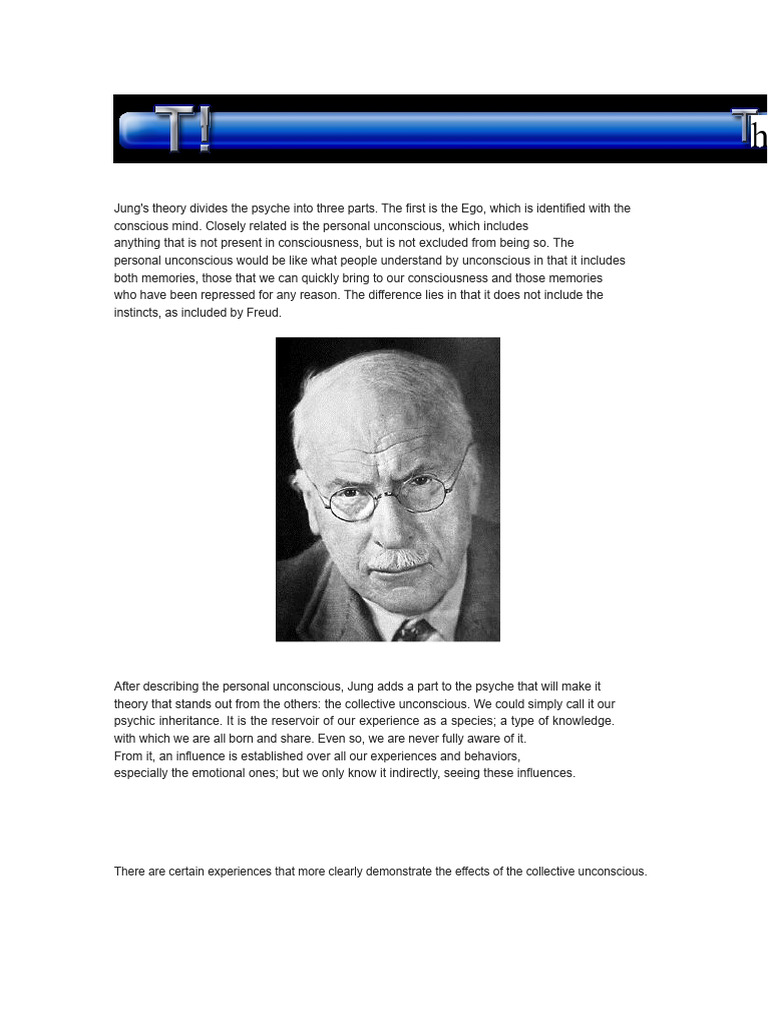 Jung's Collective Unconscious Explained | PDF | Unconscious Mind | Carl ...