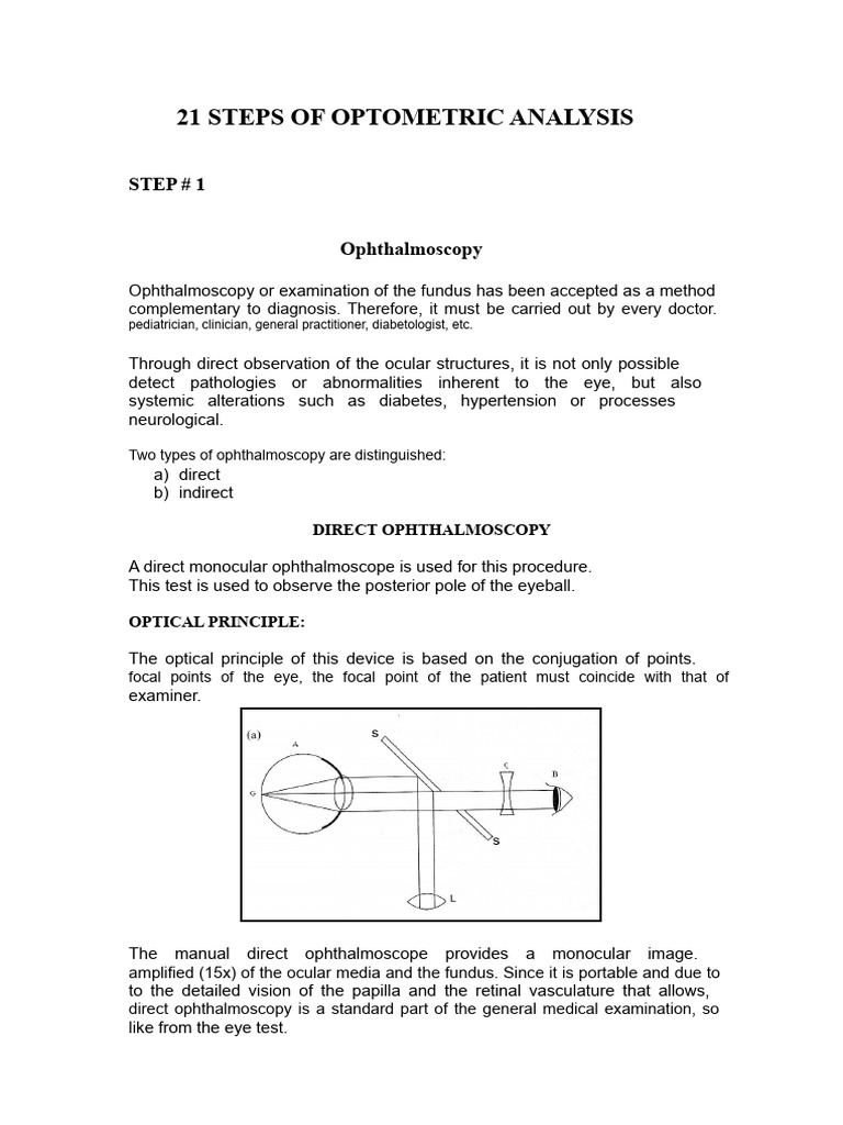 Ophthalmoscopy: A Key Optometric Step | PDF | Eye | Vision