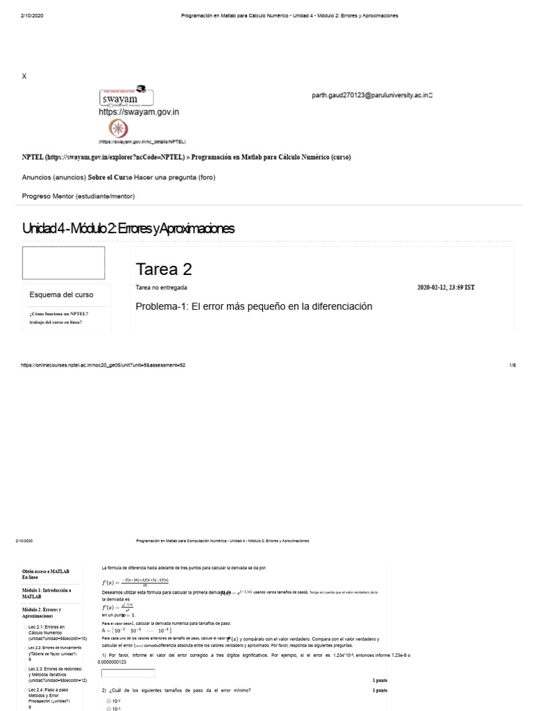 Programación en Matlab para La Computación Numérica - Unidad 4 - Módulo ...