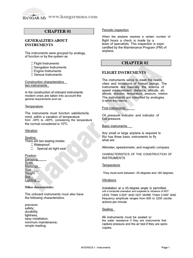 Avionics I - Instruments (Summary) PDF | PDF | Electrical Wiring ...