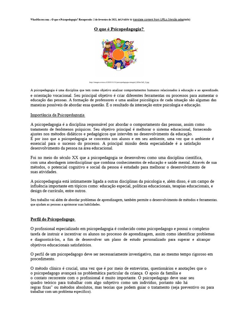O que é Psicopedagogia_. ATO 2pdf | PDF | Psicologia Educacional ...