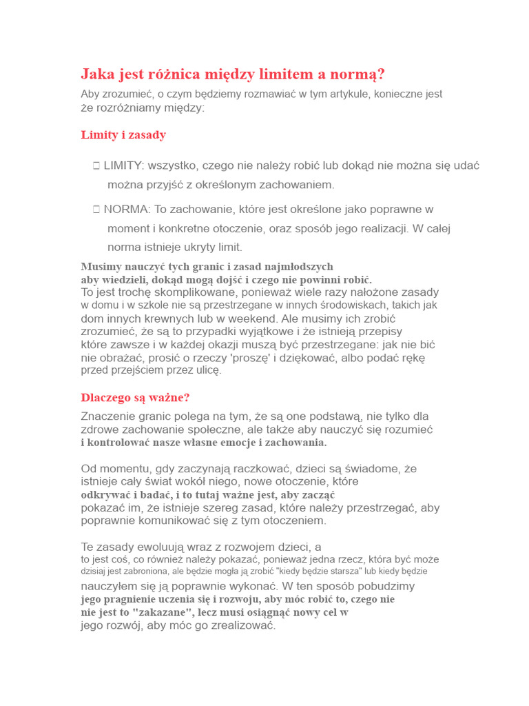 Jaka Jest Różnica Między Limitem A Normą? | PDF