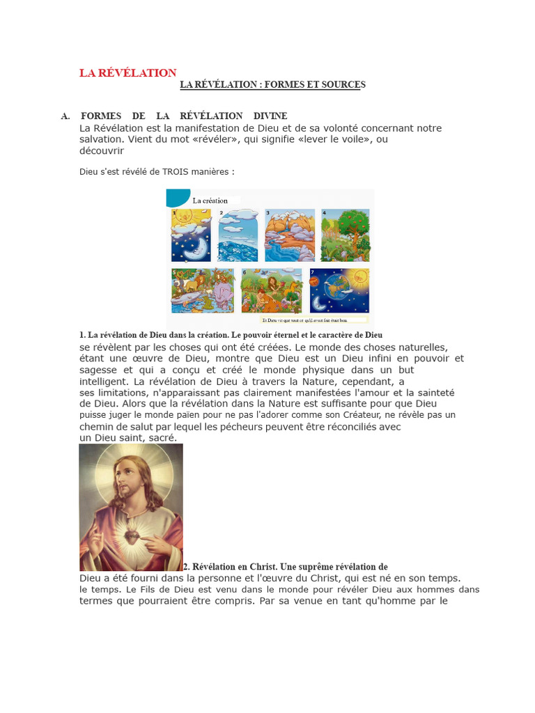 Formes et Sources de la Révélation Divine | PDF | Dieu | Révélation