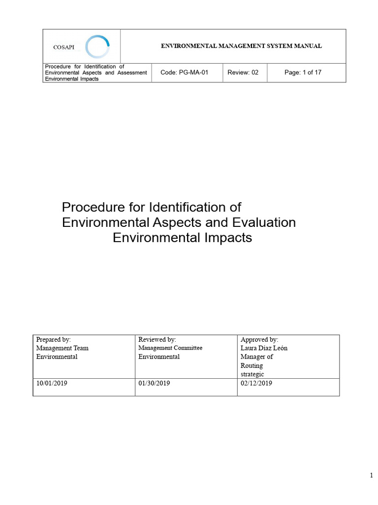 Environmental Aspects Identification Guide | PDF | Waste | Pollution