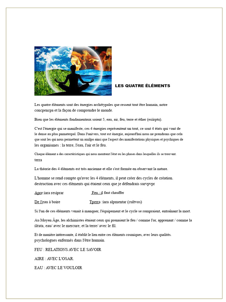 Les Quatre Éléments et leur Symbolisme | PDF | Eau