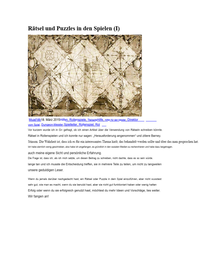 Rätsel Und Puzzles in Den Spielen | PDF