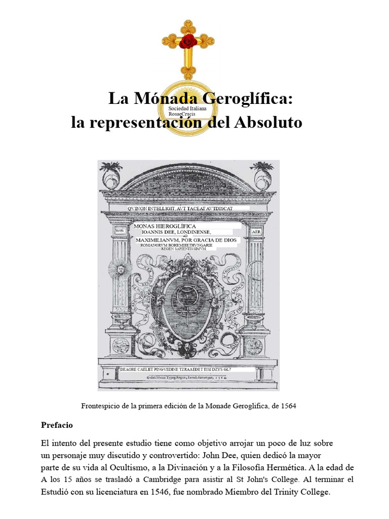 John Dee y la Mónada Geroglífica | PDF | Rosacruces | Hermetismo