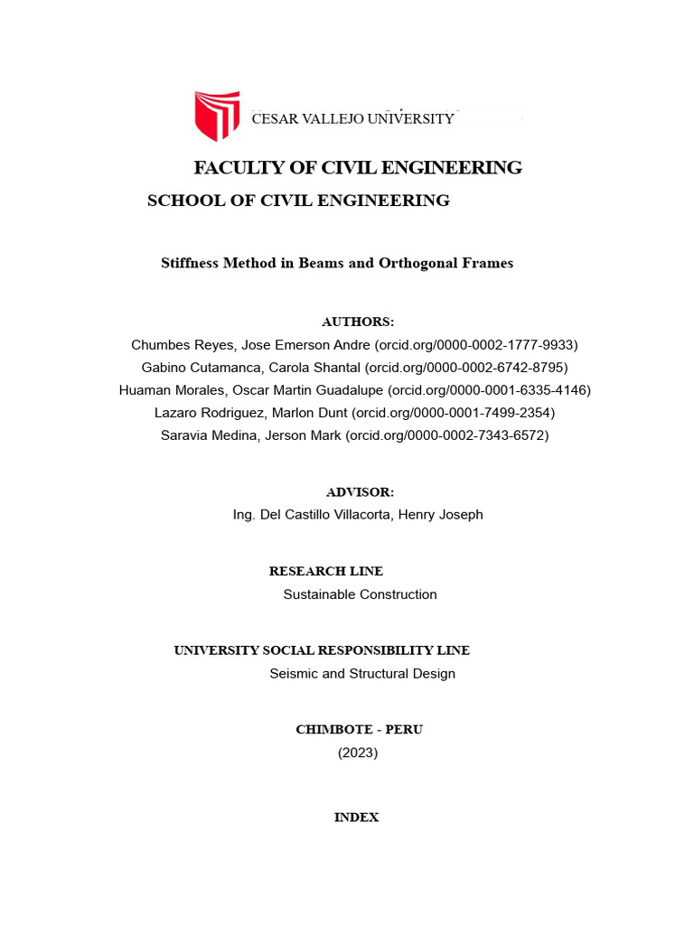 Group 6 - Report On The Stiffness Method in Beams and Orthogonal Frames ...