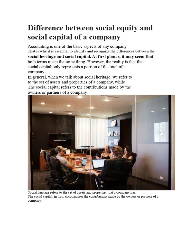 Difference Between Social Equity and Share Capital of A Company | PDF ...