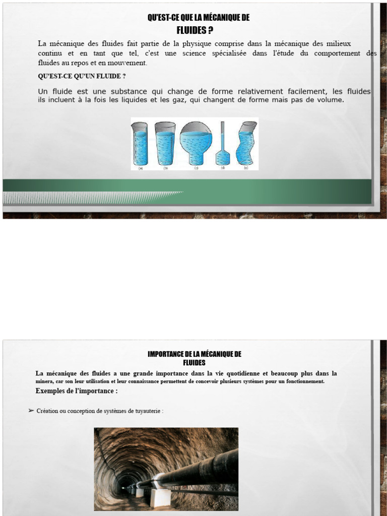 Mécanique des fluides en extraction minière | PDF | Tuyau | Barrage