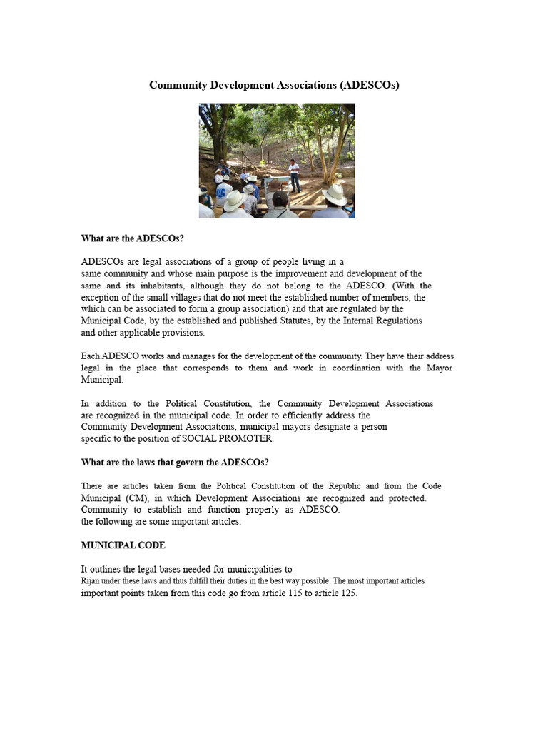 Understanding Community Development Associations | PDF | Mayor | Community