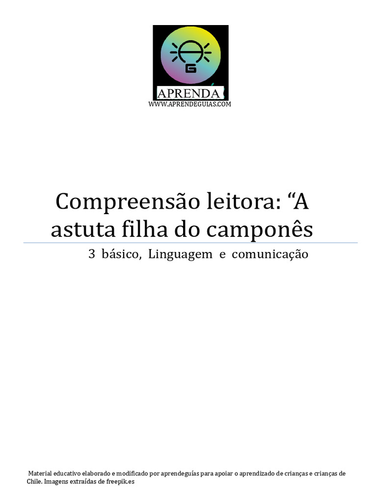 Compreensão Leitora: A Astuta Filha do Camponês | PDF | Cavalos | Pesca