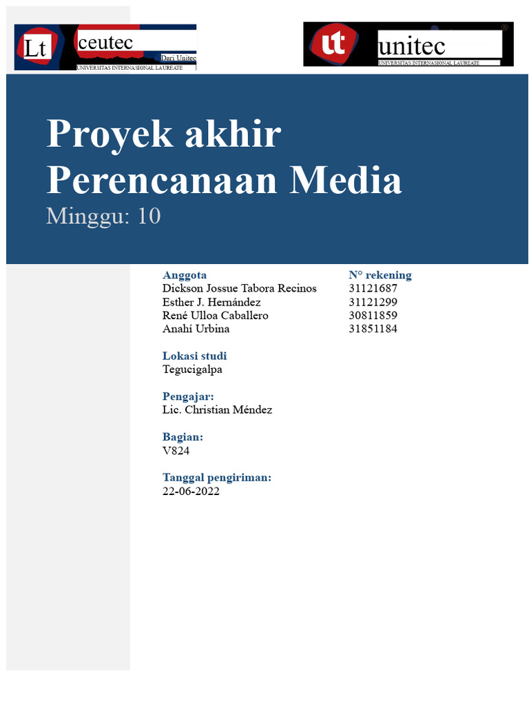 Proyek Akhir Rencana Media | PDF