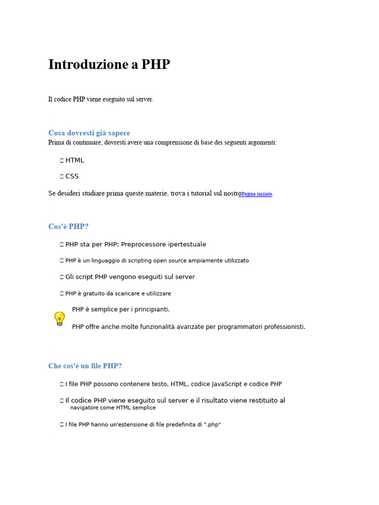 Tutorial Di PHP Su W3schools | PDF