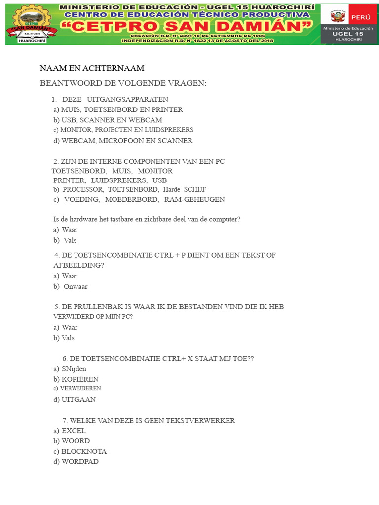 TOETSEXAMEN | PDF
