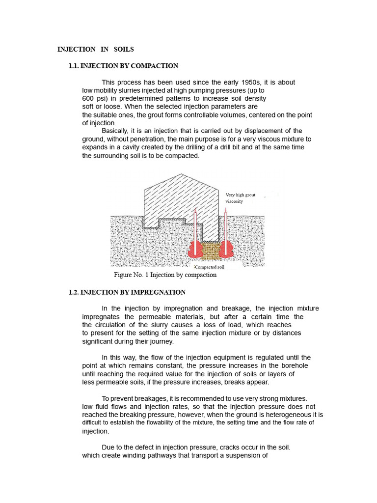 Soil Injection Techniques Explained | PDF | Drilling | Soil